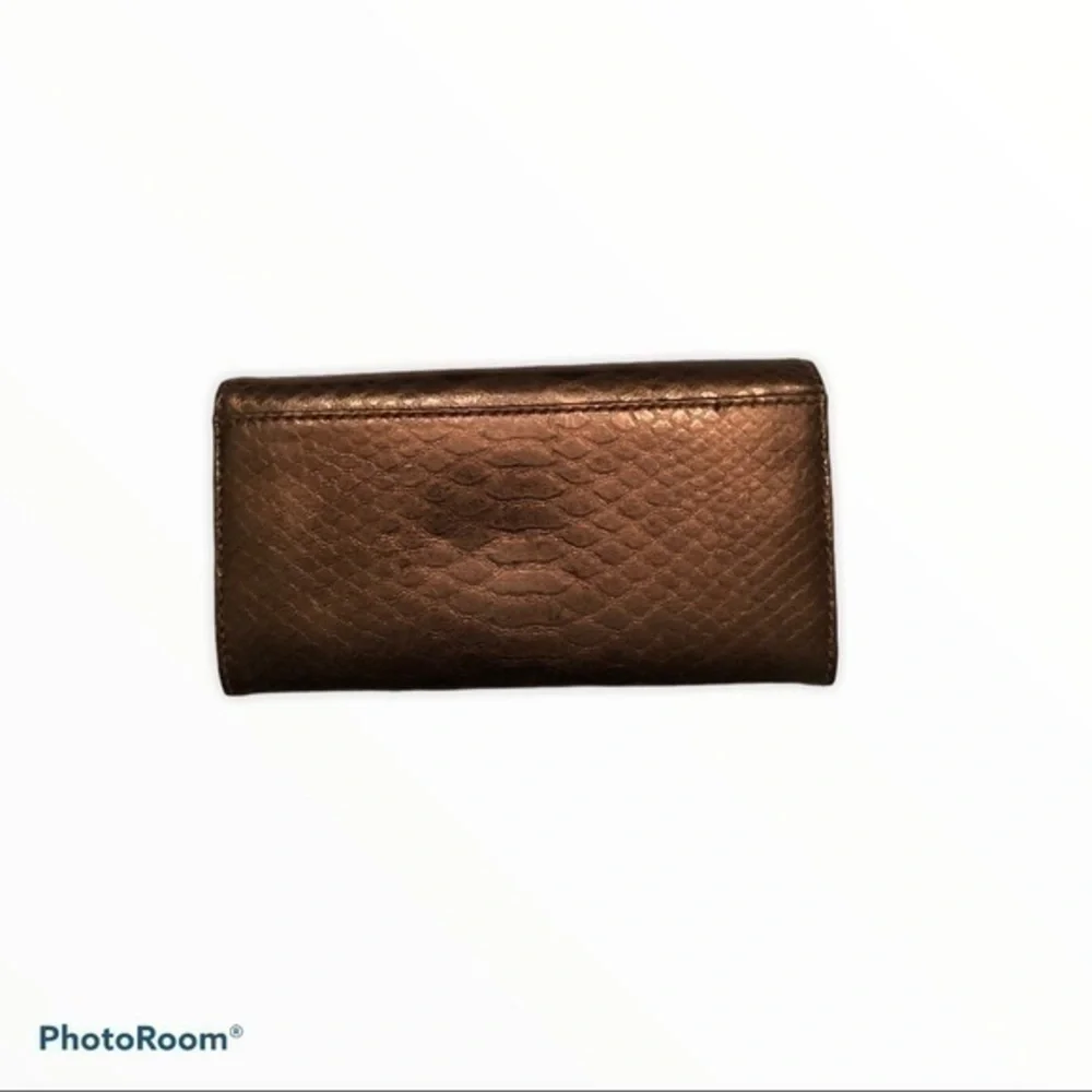 Michael kors brown metallic leather wallet